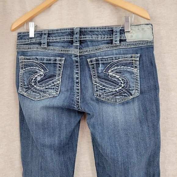 Silver Jeans Twisted Capri Stretch Denim Women's Size 30 Waist - Picture 4 of 13